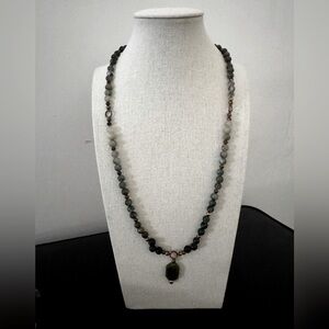 Moss Agate and Copper Necklace- Maybe Other Stones Too